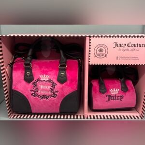 Juicy Couture Heritage Mommy and Me Hot Pink Satchel Set